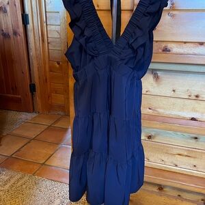 Cute Blue 3 tiered Babydoll Ruffled Dress